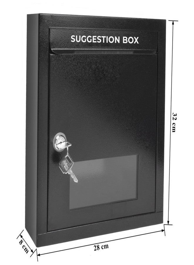 بلانيت صندوق بريد متعدد الأغراض من بلانيت، صندوق اقتراحات/شكاوى/صندوق بريد مكتبي/صندوق تبرعات/صندوق بريد للاستخدام المنزلي والمكتبي مع قفل ومفاتيح - (أسود) - Image 3